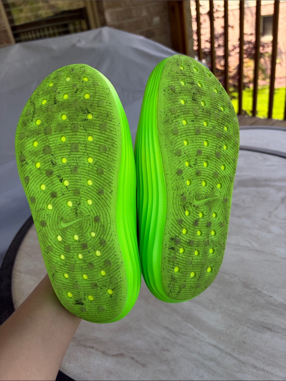Nike Kids Neon Yellow-Green Slip-On Clog Shoes - Picture 3 of 4